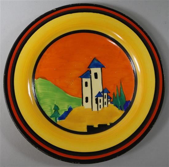 A Clarice Cliff Applique Lucerne tea plate, 15cm